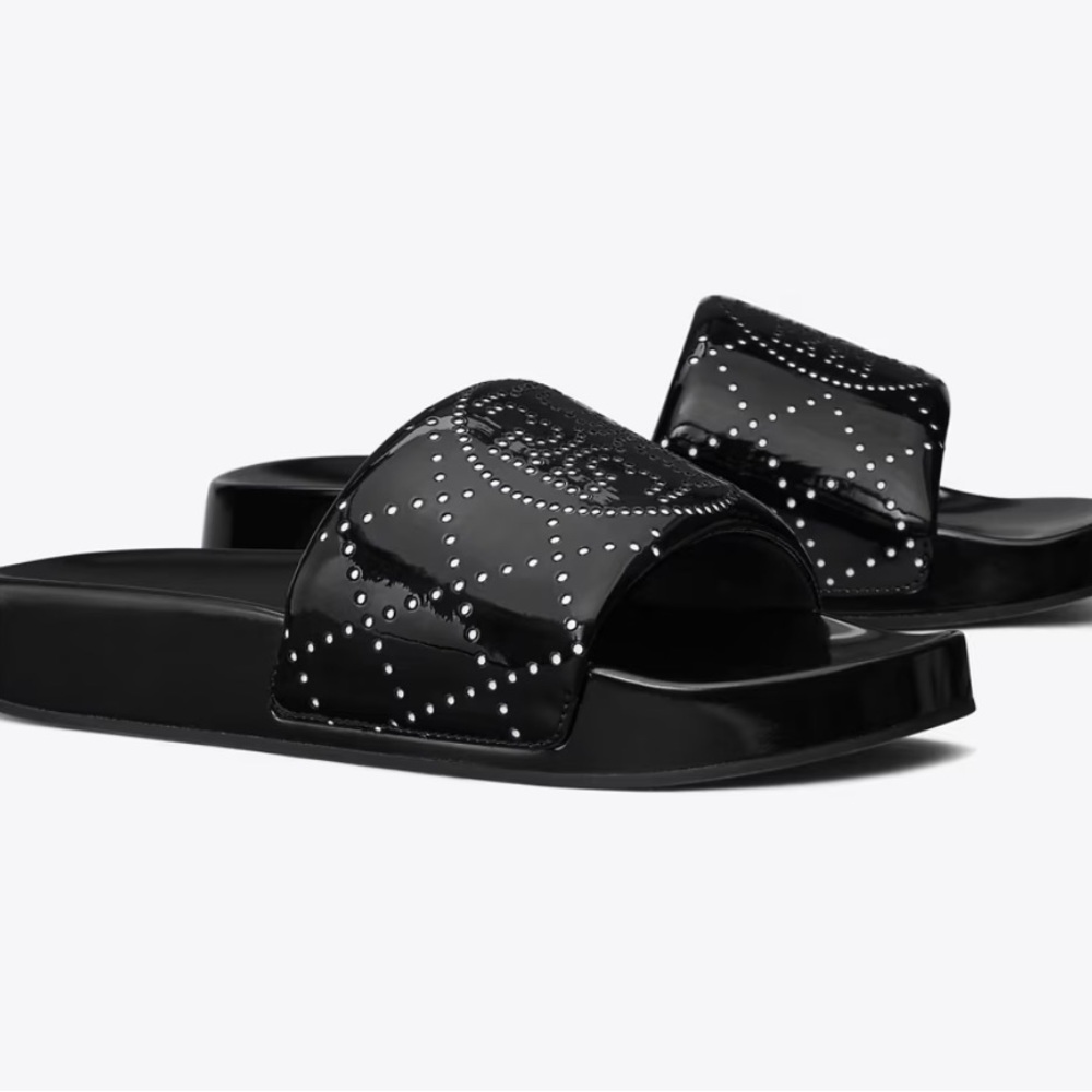 Tory Burch Double T pool slides - Picture 2 of 5